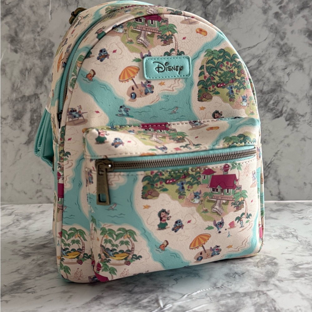 Loungefly Disney Mini Bag with Cream and Blue Island Design Lilo & Stitch NWT